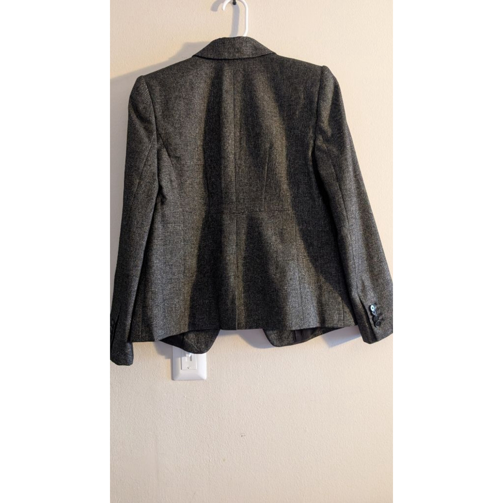 Ann Taylor Petite Gray Black Double Breasted Blazer Jacket Size 6 - Picture 7 of 9
